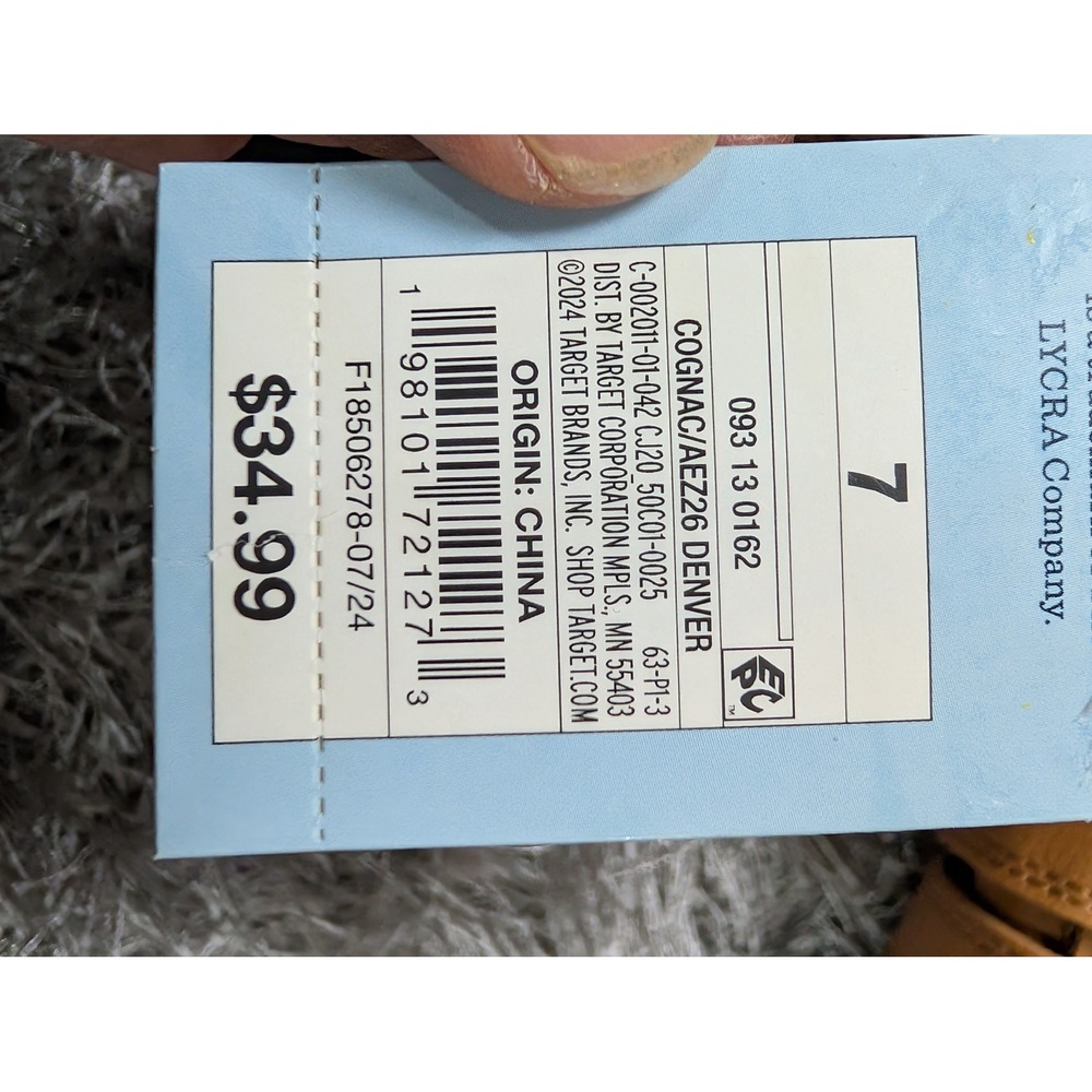 Cat & Jack Toddler Denver‎ Winter Boots Cognac Brown Black Size 7 NEW - Picture 8 of 8